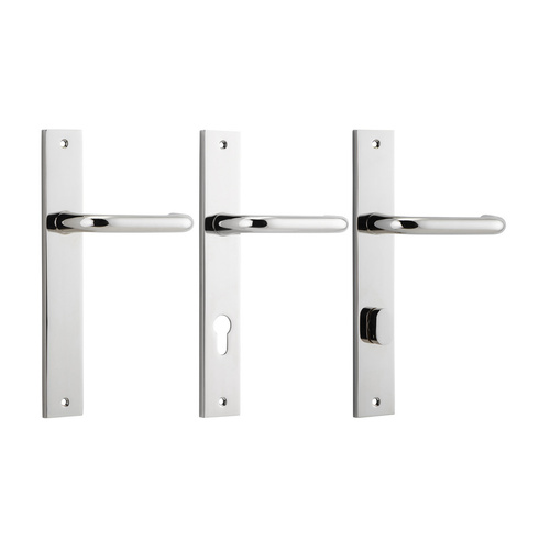 Iver Oslo Lever Door Handle on Rectangular Backplate Polished Nickel