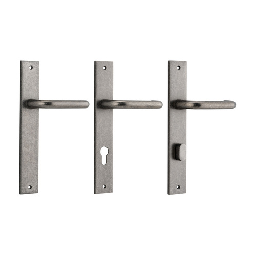 Iver Oslo Lever Door Handle on Rectangular Backplate Distressed Nickel