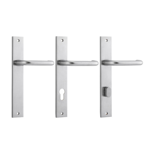 Iver Oslo Lever Door Handle on Rectangular Backplate Brushed Chrome