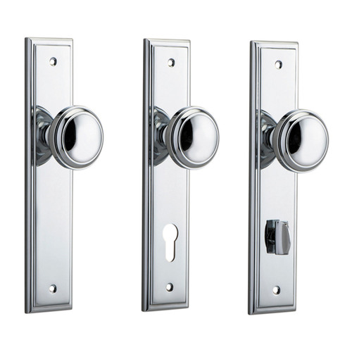 Iver Paddington Door Knob on Stepped Backplate Chrome Plated 
