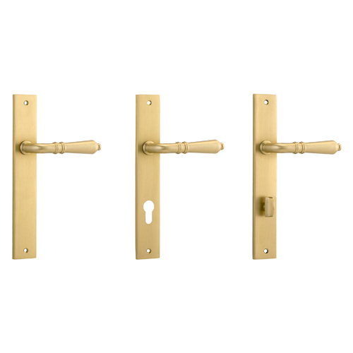 Iver Sarlat Door Lever on Rectangular Backplate Brushed Gold PVD