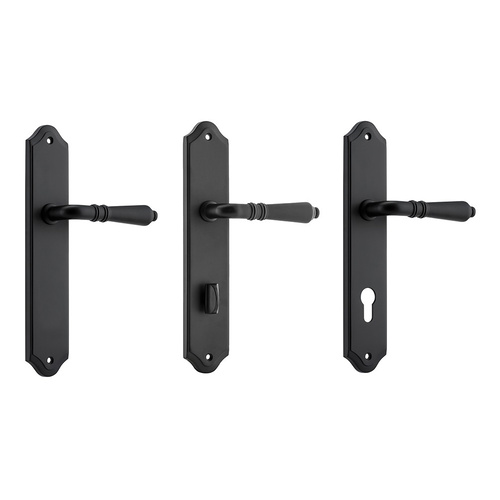 Iver Sarlat Lever Door Handle on Shouldered Backplate Matt Black