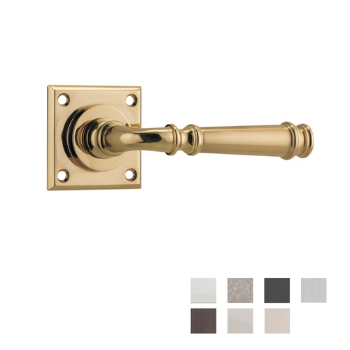 Iver Verona Door Lever Handle on Chamfered Square Backplate
