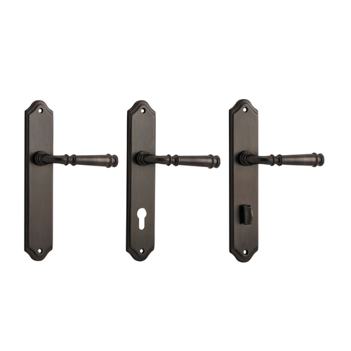 Iver Verona Door Lever Handle on Shouldered Backplate Signature Brass