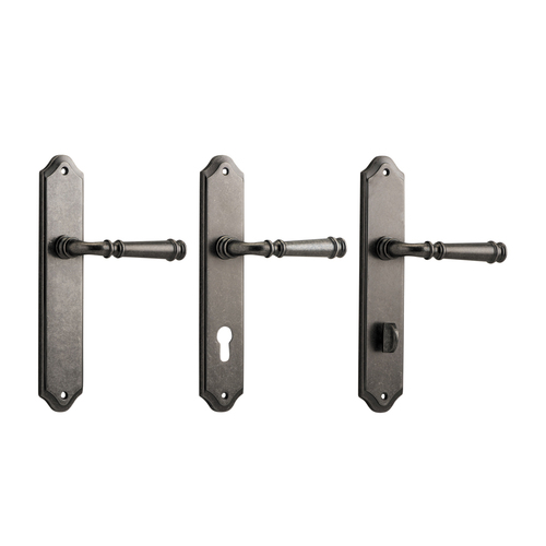 Iver Verona Door Lever Handle on Shouldered Backplate Distressed Nickel