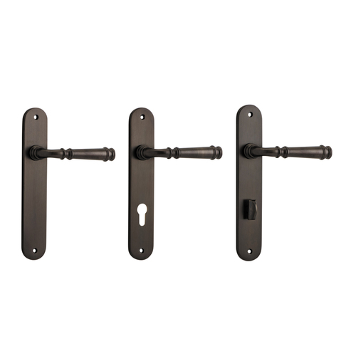 Iver Verona Door Lever Handle on Oval Backplate Signature Brass