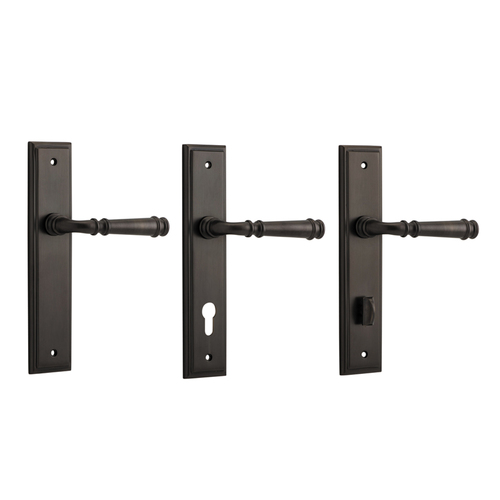 Iver Verona Door Lever Handle on Stepped Backplate Signature Brass