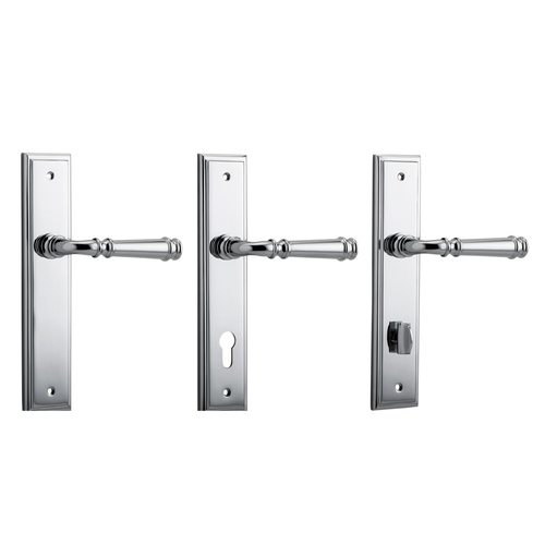 Iver Verona Door Lever Handle on Stepped Backplate Chrome Plated