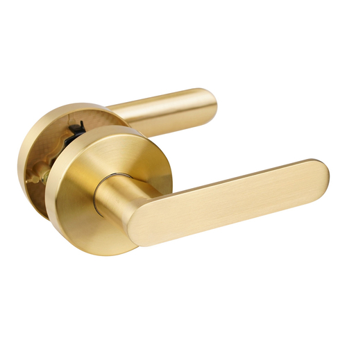 Trio Olympus Door Lever Handle on Round Rose Passage Set Matt Gold WWL200MGC