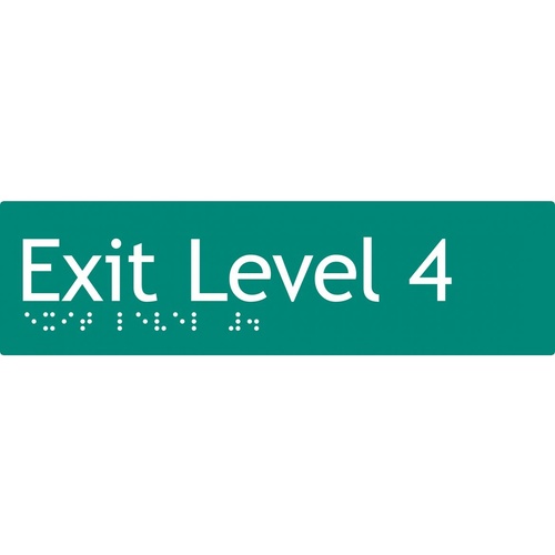 AS1428 Compliant Exit Sign L4 GREEN Level 4 Braille 180x50x3mm