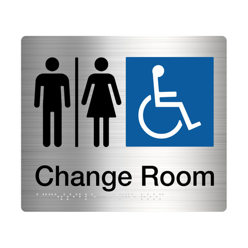 Tim The Sign Man Male / Female Disabled Change Amenity Sign Braille Stainless Steel MFDC-SS