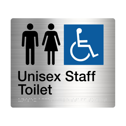 Tim The Sign Man Man Male / Female Disabled Staff Toilet Sign Braille MFDSTAFFT-SS
