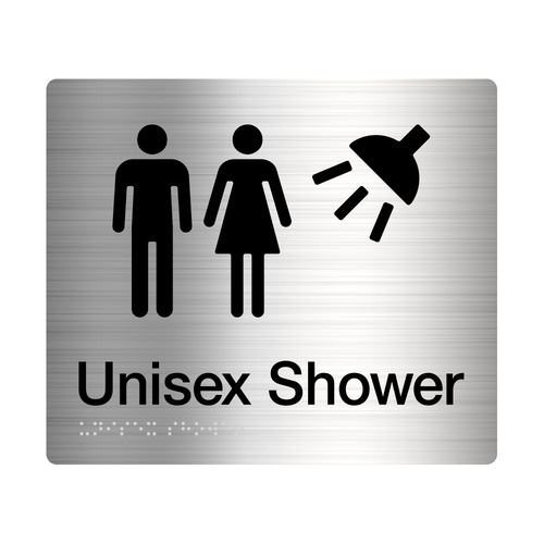 Tim The Sign Man Male / Female Shower Amenity Sign Braille Stainless Steel MFS-SS