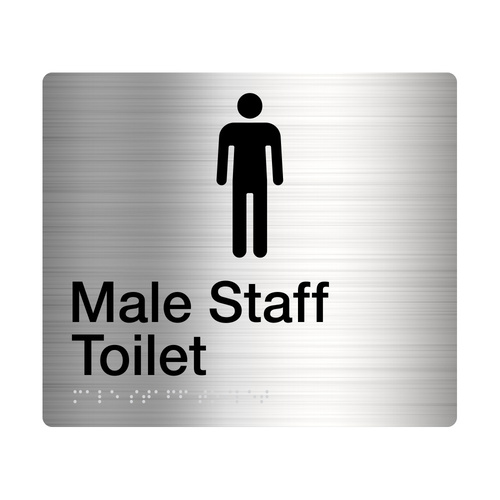 Tim The Sign Man Male Staff Toilet Amenity Sign Braille Stainless Steel MSTAFFT-SS