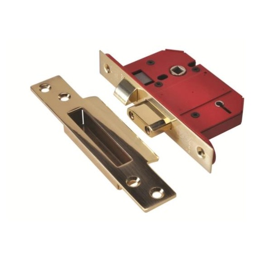 Union 5 Lever Mortice Lock J2200S-PL-2.5 45mm Back Set Polished Brass