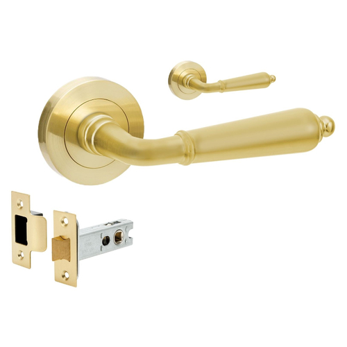 Zanda Oxford Door Handle Privacy Set Satin Brass 10072.SB