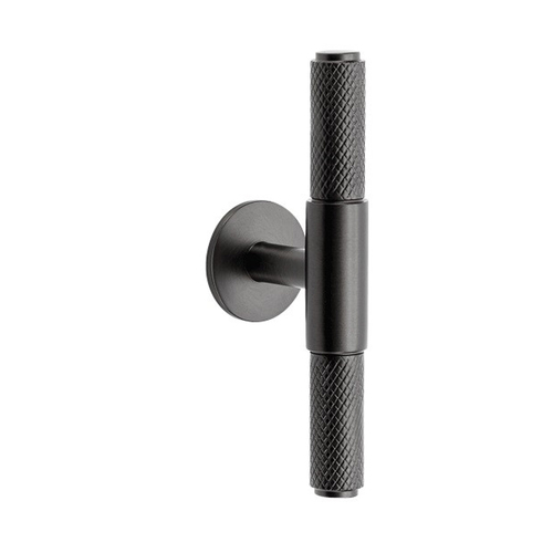 Zanda Zurich Knurled Cabinet T-Bar Handle Graphite Nickel 10697.GN