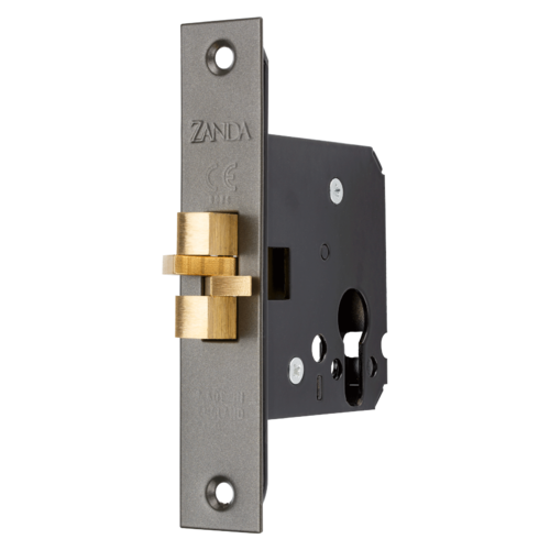Zanda Sliding Door Euro Mortice Lock Claw Style Graphite Nickel 57x76mm 1290GN
