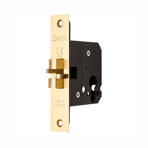 Zanda Sliding Door Euro Mortice Lock Claw Type Satin Brass 1290SB
