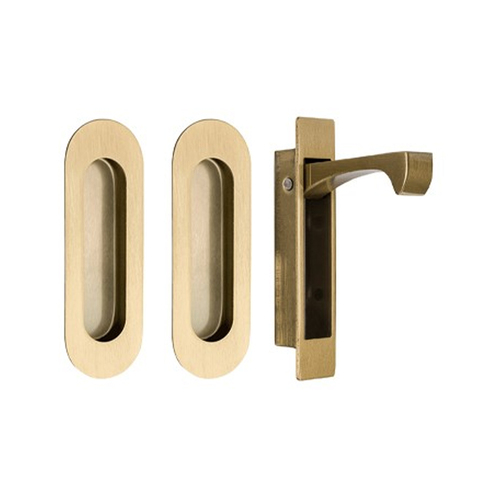 Zanda Duke Oval Style Flush Pull Kit Satin Brass 5260.SB