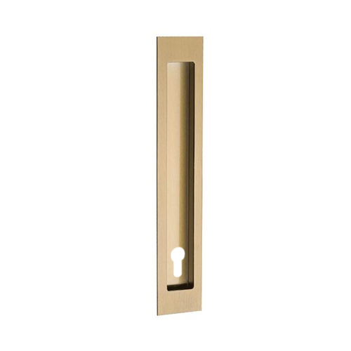 Zanda Verve Flush Pull with Euro Keyhole 200x37mm Satin Brass 5304.E.SB