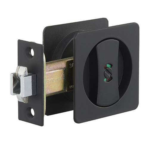 Zanda Square Cavity Slider Privacy Set Matt Black 5331.BLK