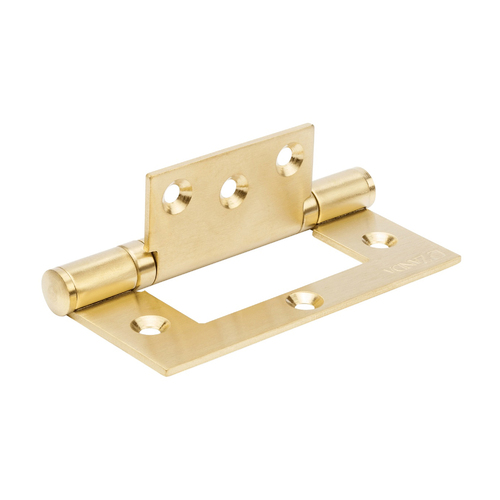 Zanda Fast Fix Bearing Hinge Timber 100x70x2.5mm Satin Brass 5908.SB