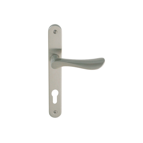 Zanda Astron Juno Longplate Door Lever Handle with Euro Keyhole 85mm Brushed Nickel 7046.E85.BN