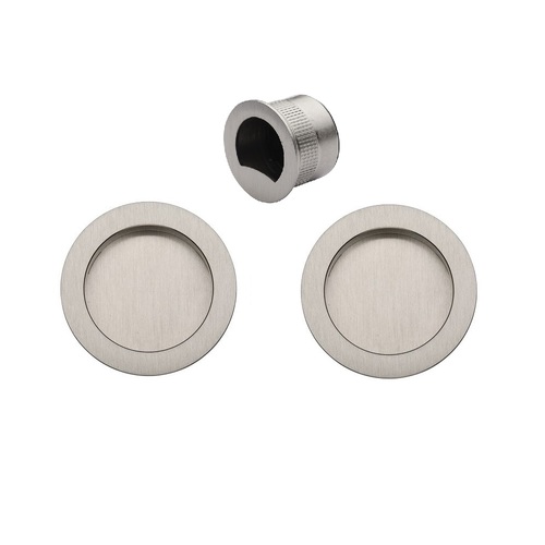 Restocking Soon: ETA End April - Zanda Visca Flush Pull Kit Passage Set Brushed Nickel 8107.BN