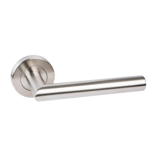 Zanda Teuila Door Lever Handle on Round Rose 55mm Stainless Steel 8400.SS