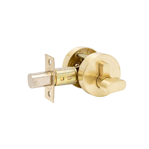 Zanda Jura Elite Round Slimline Single Cylinder Deadbolt Satin Brass 9060.SB