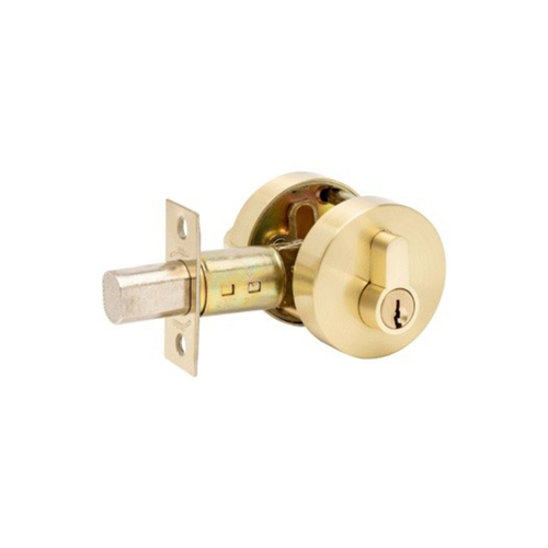 Zanda Jura Elite Round Slimline Double Cylinder Deadbolt Satin Brass 9061.SB