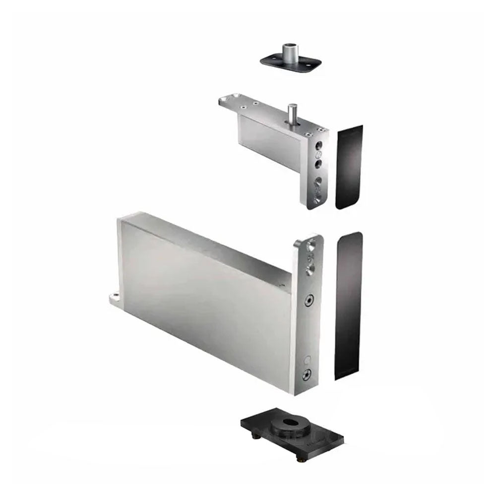 Fritzjurgens Full Kit System M+F | 40mm Min Pivot Point Flush Squared Floor Plate Matt Black FJS/STM+40FFSBK