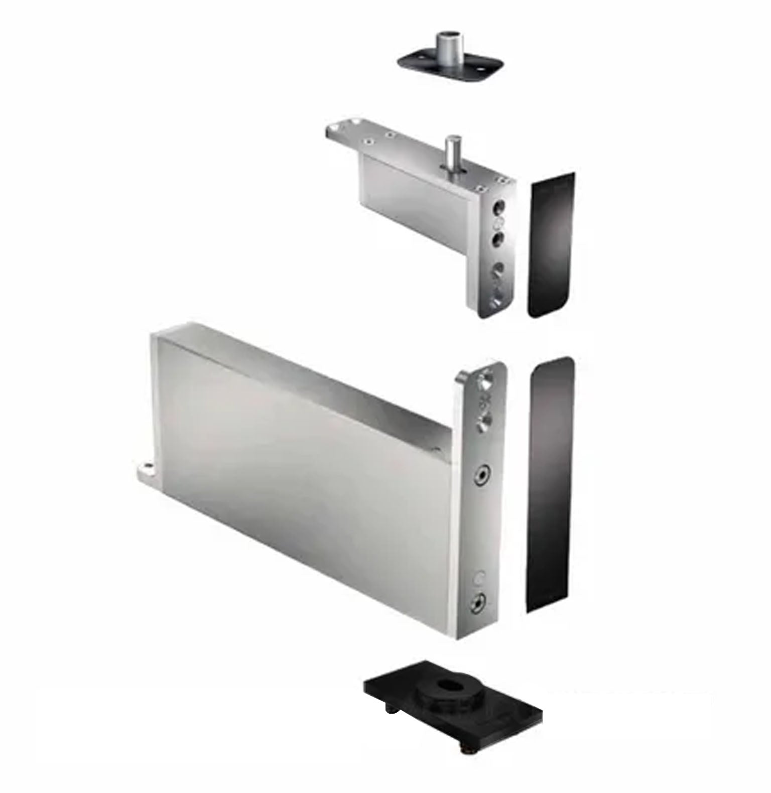 FritsJurgens Full Kit System M+A | 40mm Min Pivot Point Flush Squared Floor Plate EMB Black FJS/STM+40AFSBK