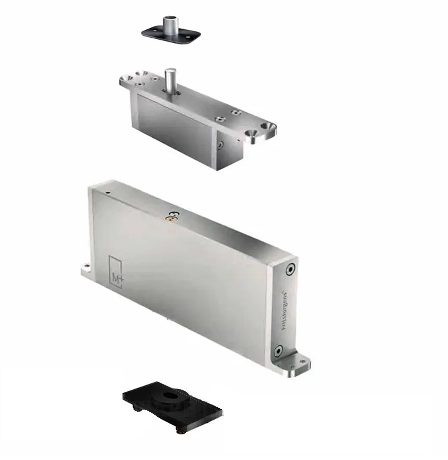 FritsJurgens Full Kit System M+B | 70mm Min Pivot Point Flush Squared Floor Plate EMB Black FJS/STM+70BFSBK
