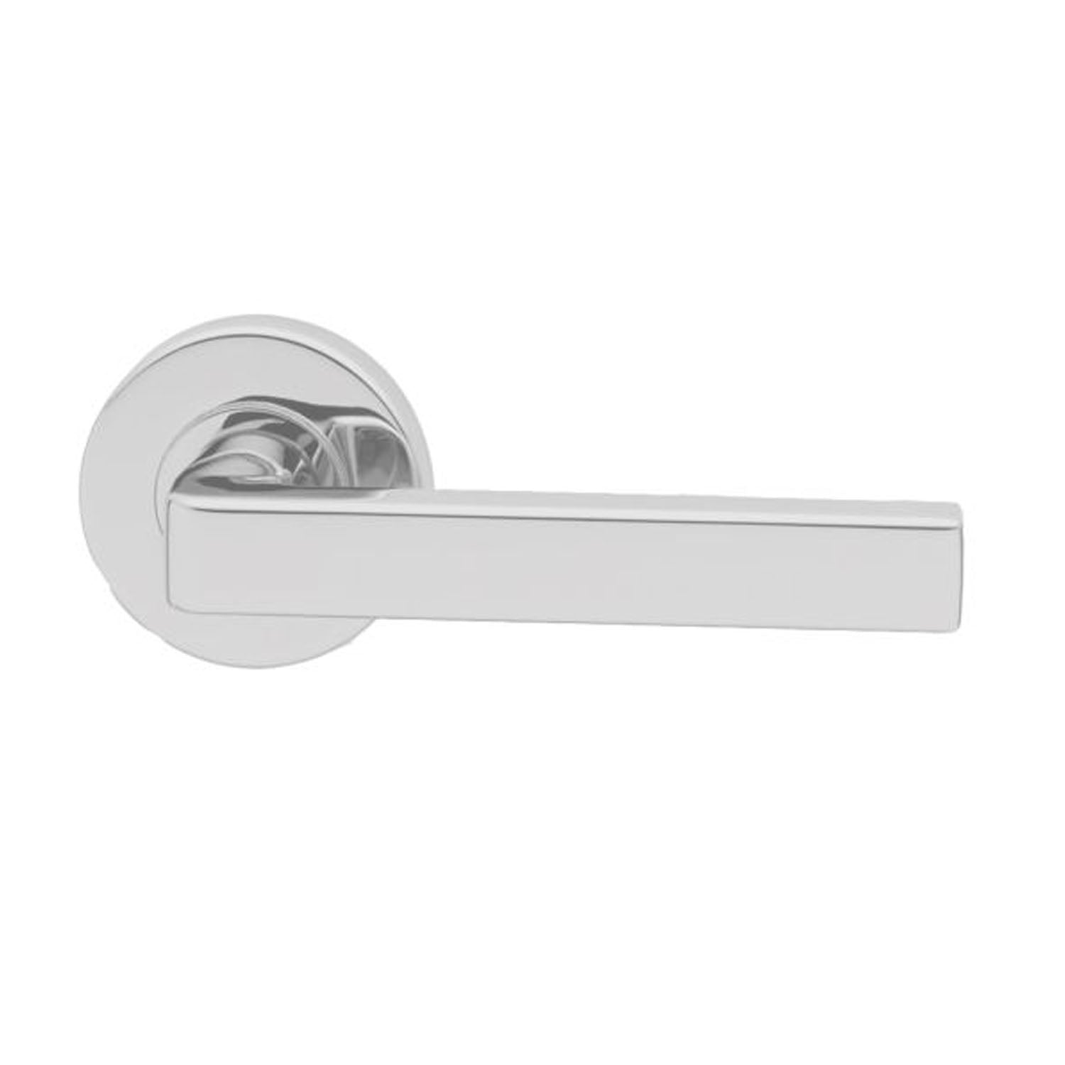 Lockwood Velocity Door Lever on Round Rose Mortice Lever Set & 29A Lever Satin Chrome VSR0/29ASC