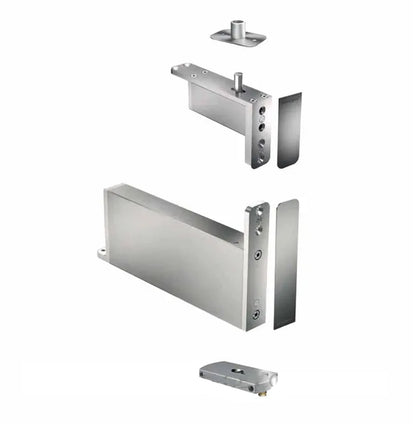 FritsJurgens Full Kit System M+A | 40mm Min Pivot Point Squared Floor Plate Satin Stainless Steel FJS/STM+40ASSS