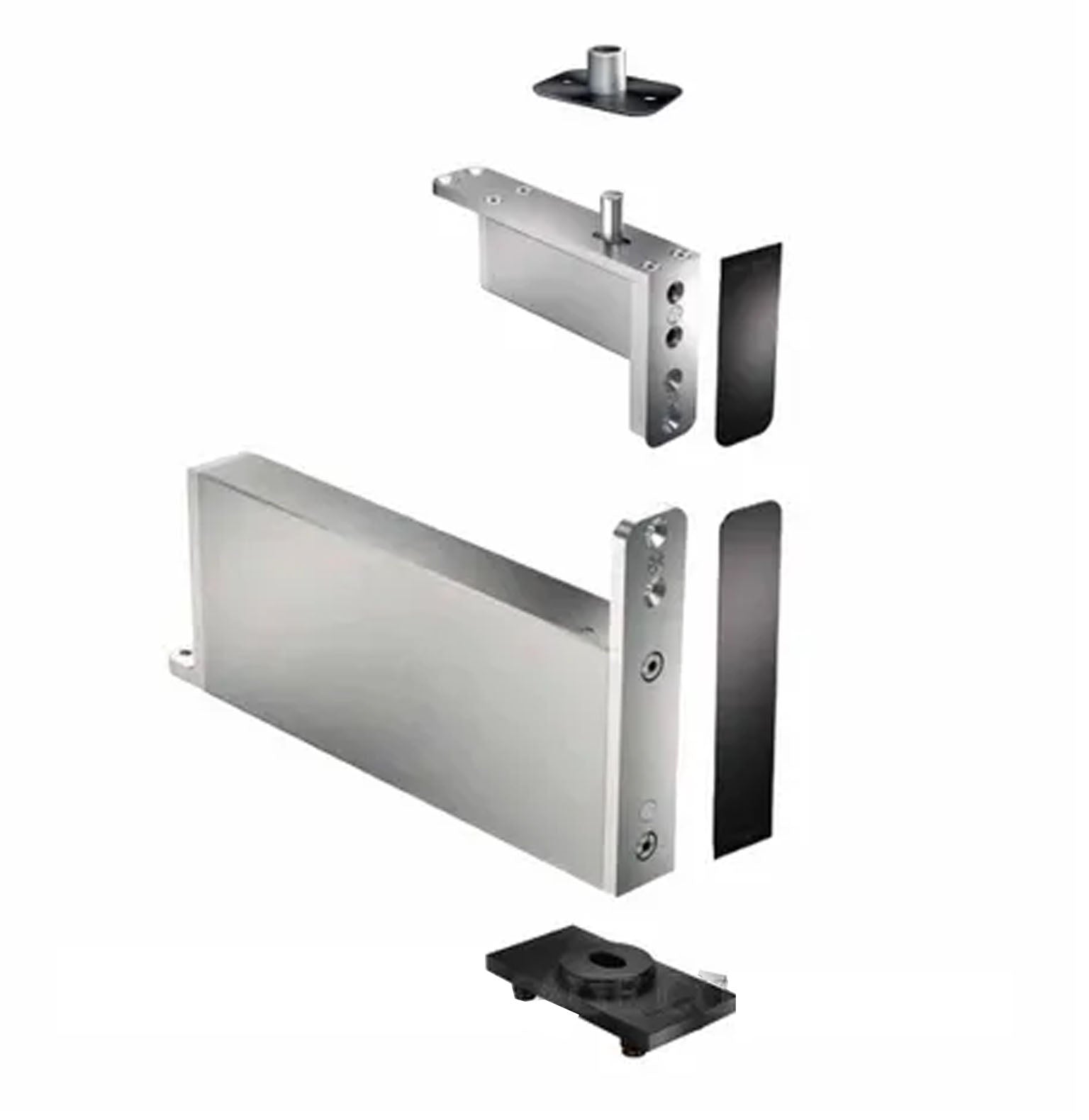 FritsJurgens Full Kit System M+B | 40mm Min Pivot Point Flush Squared Floor Plate Matt Black FJS/STM+40BFSBK