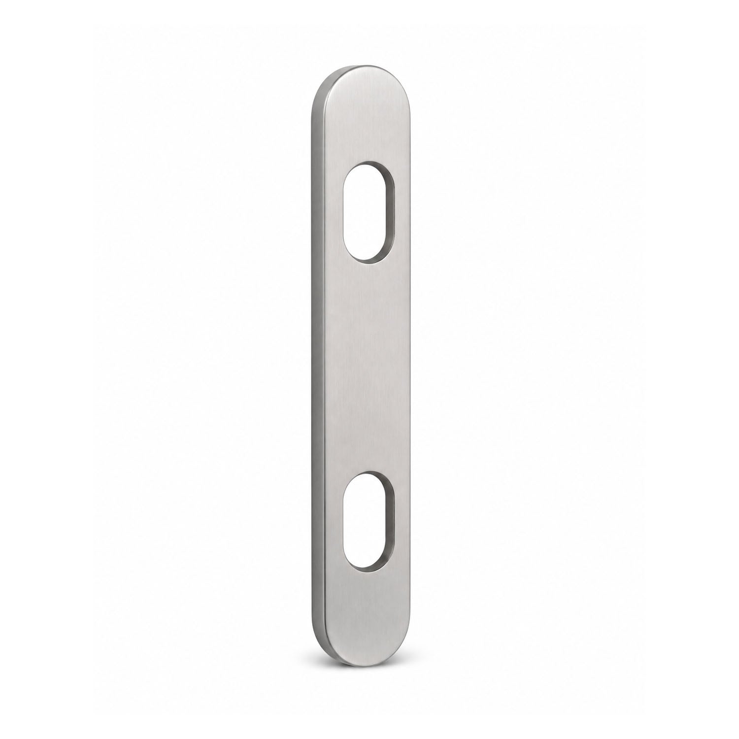 Lockwood 5810 Round End Plate with Dual Cylinder Holes Satin Chrome 5810SC