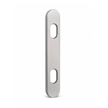 Lockwood 5810 Round End Plate with Dual Cylinder Holes Satin Chrome 5810SC