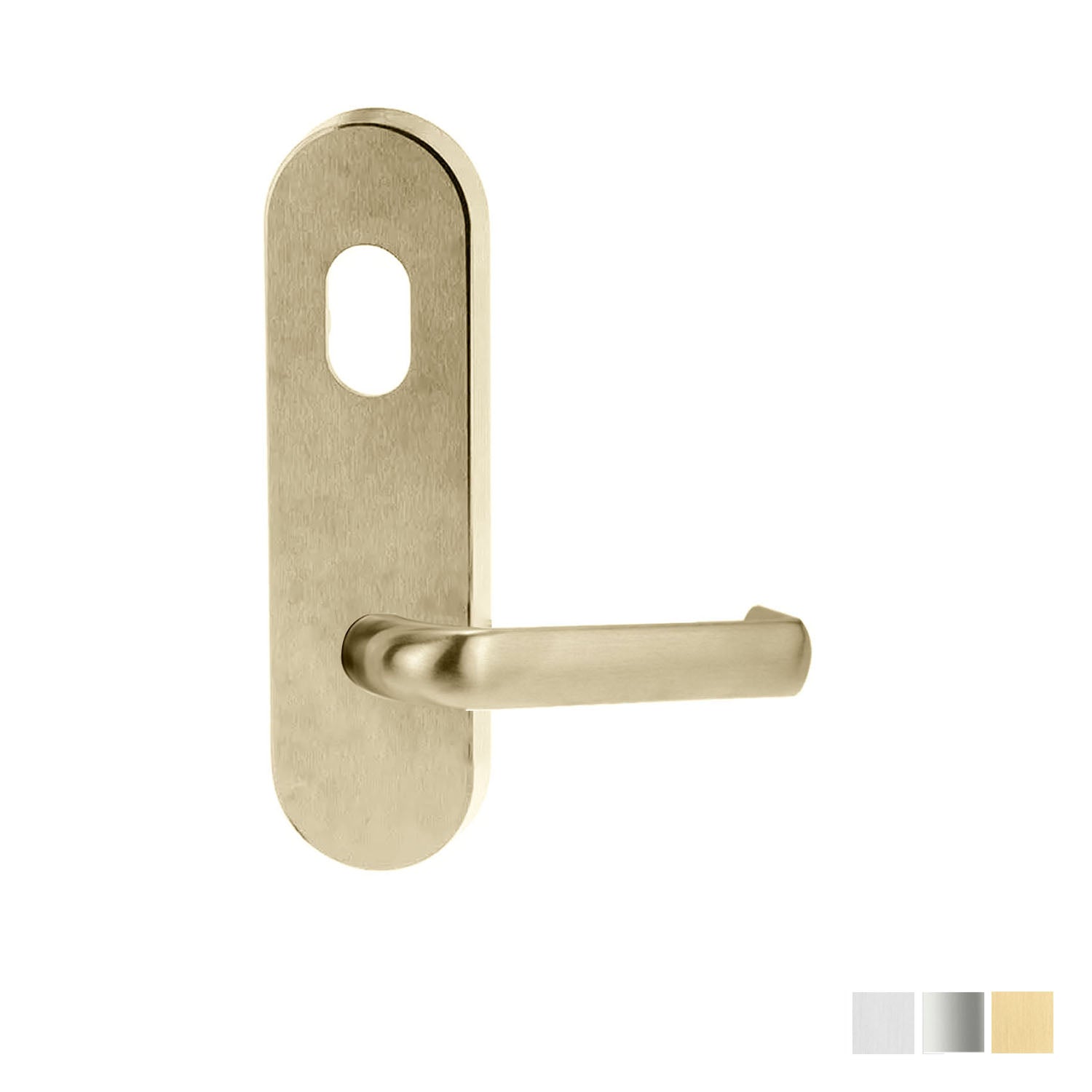 Lockwood 2801 Round End Plate With Cylinder Hole & 77 Lever  - Available in Various Finishes