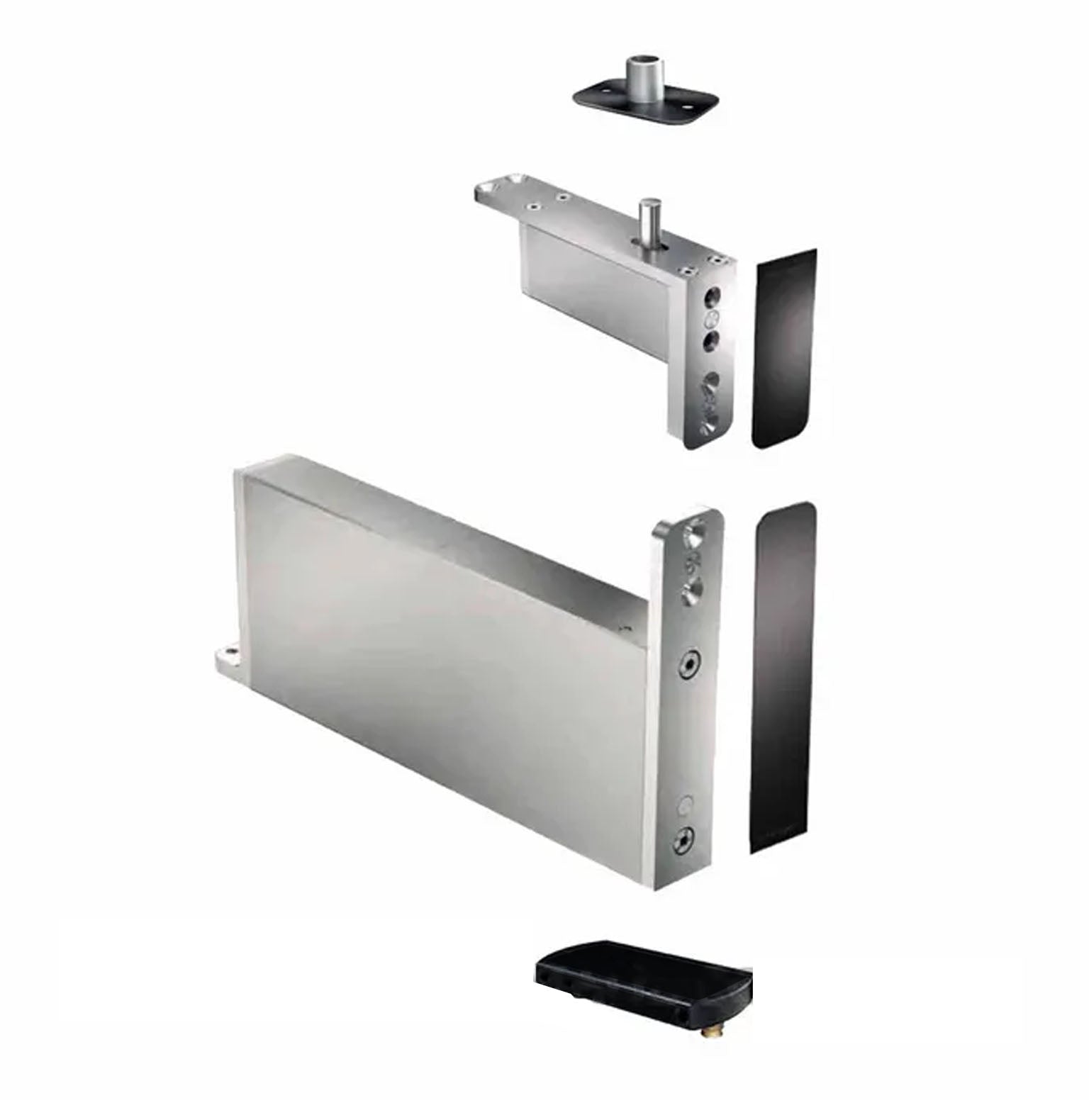 FritsJurgens Full Kit System M+A | 40mm Min Pivot Point Squared Floor Plate PVD Black FJS/STM+40ASBK