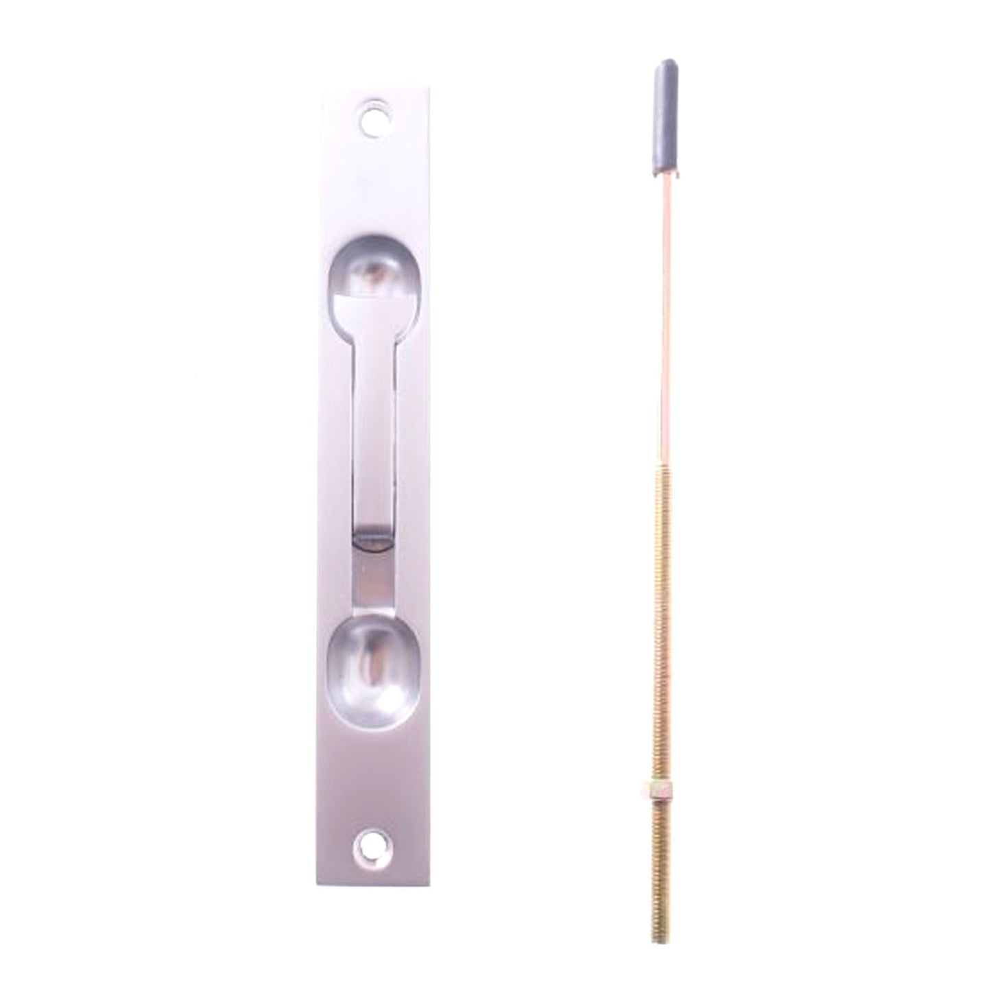 Lockwood Flush Bolt Standard Surface Mounted Nylon D Tip Satin Chrome P3512DSC