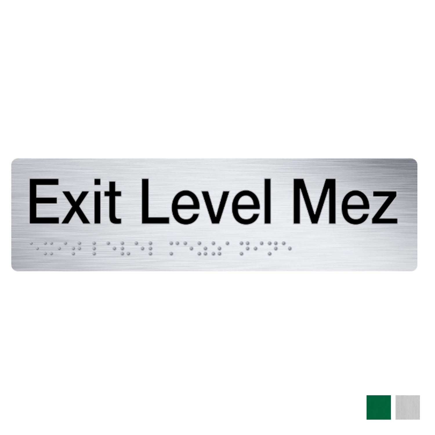 Tim The Sign Man Braille Exit Sign Mezzanine - Available in Various Finishes