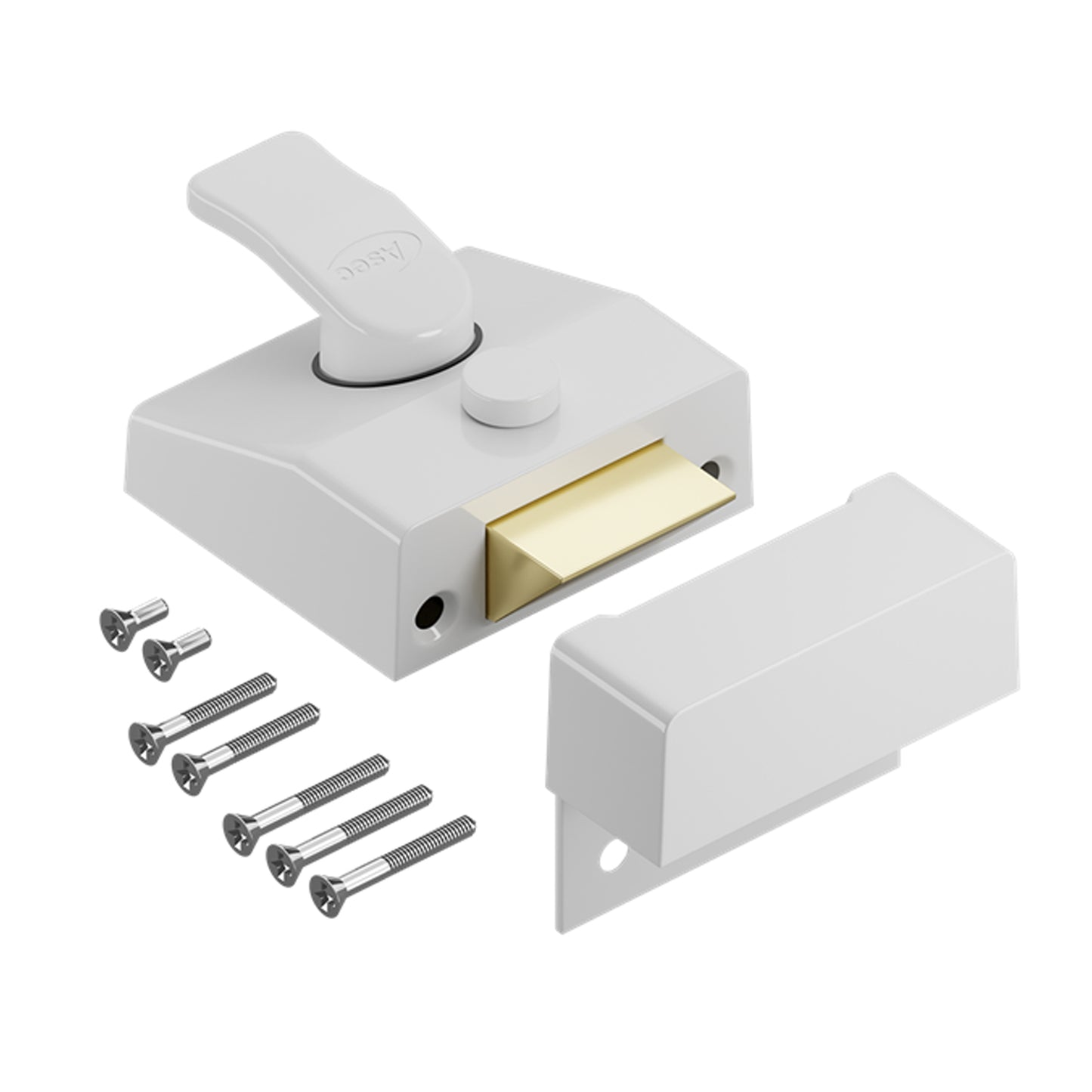 Asec Non-Deadlocking Nightlatch Case Only 60mm White AS12284