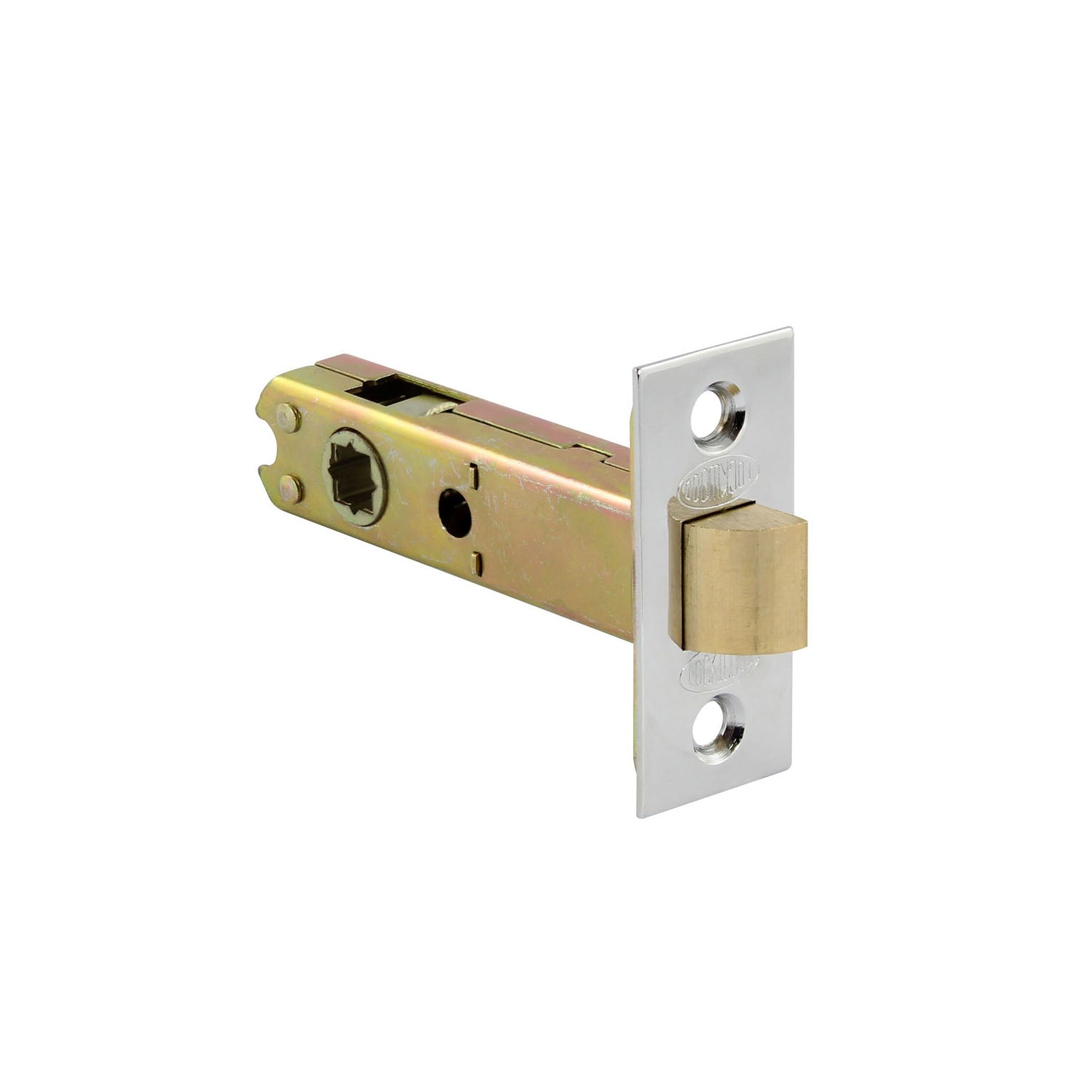 Lockwood 5200 Series Privacy Latch Square End Face Plate & D Strike 60mm Satin Chrome 5260/2SFDSC