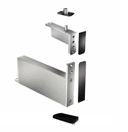 FritsJurgens Full Kit System M+C | 40 mm Min Pivot Point Squared Floor Plate PVD Black FJS/STM+40CSBK