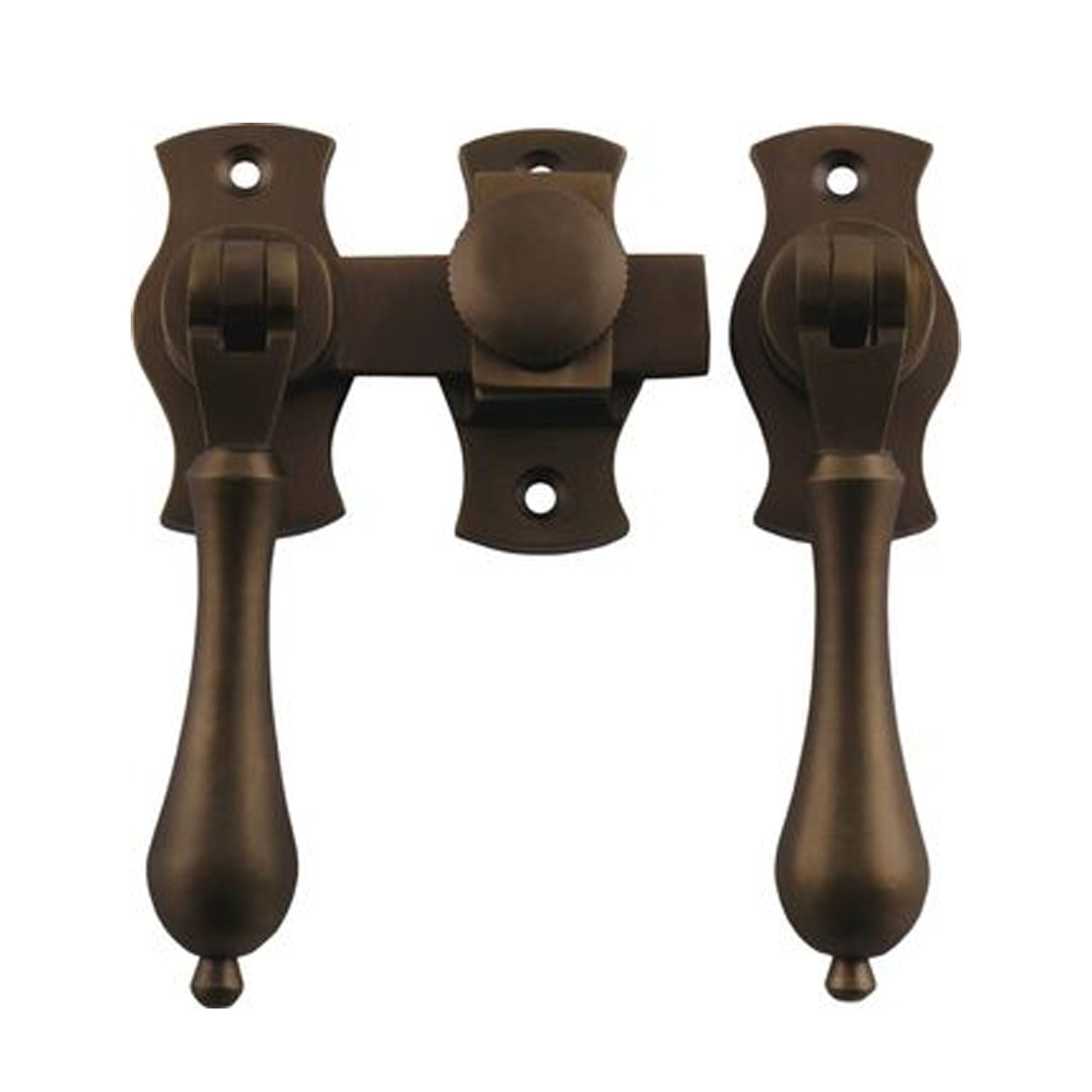 Tradco 2206AB French Door Fastener Teardrop Antique Brass