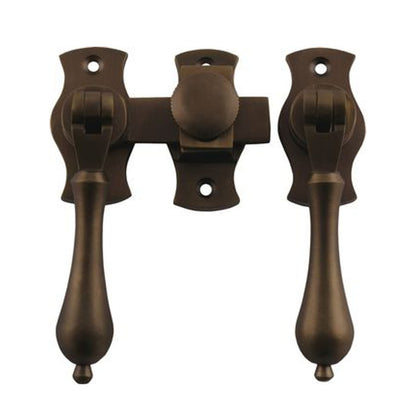 Tradco 2206AB French Door Fastener Teardrop Antique Brass