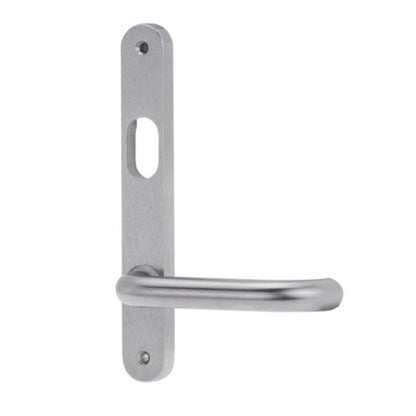 Lockwood 5708 Round End Plate With Cylinder Hole & Fixed 70 Lever Left Hand Satin Chrome 5708/70LSC